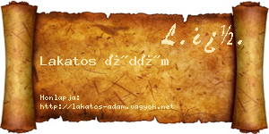 Lakatos Ádám névjegykártya